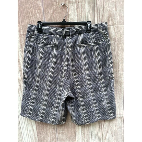 VTG Tommy Bahama Men’s 36” Plaid Shorts Linen Silk Blend Paradise Nation Y2K - Picture 3 of 7